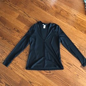 Black long sleeve with deep-v cut